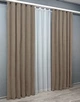 Комплект штор VR-Textil Мікровелюр Petek 150х270 2шт і Тюль 400х270 1701ш-1153т Капучино з білим 71-055/3 - зображення 3