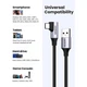 Дата кабель USB 3.0 AM to USB-C 1.0m 3A US385 90° Black Ugreen (20299) - зображення 5