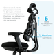 Кресло компьютерное офисное эргономичное OfficePro FlexCore ОС120B Black - изображение 9