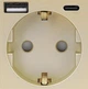Стеклянная розетка с USB + Type-C 1DAL | Золото 2 гнезда (G157D-STUTCX2.GD) - изображение 2