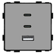 USB розетка Type-C 1DAL | Fast Charge GaN 65W | Серое Стекло (G86D-FC65W.GR) - изображение 3