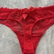 Женские кружевные трусики-стринги Coeur Joie, Красный, L - изображение 6