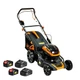 Газонокосарка GTM акумуляторна, 2×18V, 48см, самохідна, 2×4Ah, ЗП (BLM48H-SP_KIT) - изображение 1