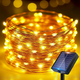 Солнечная LED-гирлянда Peasur 6 м 60 LED, теплый белый, 8 режимов, таймер, IP65, медная проволока - изображение 2