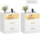 Набір тумбочок 2 шт на 2 ящиками і 2 розетками VASAGLE CUSTOS 50,2x40,1x30 см B0FPF79ZMH - изображение 1