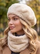 Женский комплект Alpaca берет + бафф бежевый - изображение 1