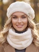 Женский комплект Alpaca берет + бафф молочный - изображение 2