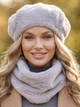 Женский комплект Alpaca берет + бафф серый - изображение 2
