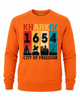 Свитшот унисекс с карманами 726 тринитка с принтом "Kharkiv 1654 city of freedom" оранж. р. L - изображение 1