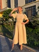 Сукня класична мiдi бежевого кольору 39432 42 - зображення 3