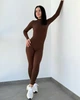 Женский утеплённый комбинезон на флисе мягкий микрофлис классический крой для тренировок и на каждый день Шоколад S (KBF4S) - изображение 1