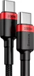 Кабель Baseus Cafule Flash Charging Type-C to Type-C 100W PD 2.0 2m Чорний/Червоний (CATKLF-AL91) (480 Мбіт/с) - зображення 3