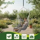 Подвесное кресло-гамак Gardlov 220x100x115 см из хлопка для сада и террасы с двумя подушками и металлической планкой Серое - изображение 5