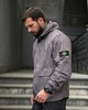 Анорак чоловічий Stone Island світло-сірий, вітровка чоловіча з капюшоном, варена плащівка XXL - зображення 4