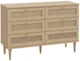 Комод Frisco Calasetta 1201 х 414 х 801 мм 6ящ Дуб элегант/техноротанг (23537-CQSK222) - изображение 1