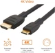 Кабель Amazon Basics Mini-HDMI на HDMI 4K черный 1.8 м для передачи видео и аудиосигнала с позолоченными контактами для HDTV и цифровых камер - изображение 7
