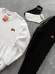 Зимовий чоловічий теплий спортивний костюм Ellesse світшот-штани, білий, розмір XS - изображение 4