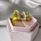 Серебряный комплект 925 пробы с золотыми пластинами 375 пробы с цирконом салатового цвета - изображение 4