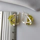 Серебряный комплект 925 пробы с золотыми пластинами 375 пробы с цирконом салатового цвета - изображение 3