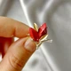 Серебряное кольцо 925 пробы с золотыми пластинами 375 пробы с кораллом 17,5 размер - изображение 3