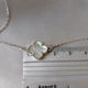 Серебряное колье 925 пробы Van Cleef ван клиф клевер с перламутром брендовое в родии 55 сантиметров - изображение 8