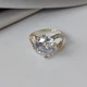Серебряное кольцо 925 пробы с золотыми пластинами на большом камнем - изображение 2