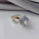 Серебряное кольцо 925 пробы с золотыми пластинами на большом камнем - изображение 5