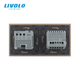 Комбинированный терморегулятор (термостат) программируемый для электрического тёплого пола и сенсорный выключатель LIVOLO золотой, матовая стеклянная рамка - изображение 4