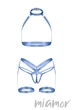 Комплект-портупея из эластичных лент Obsessive Shaderi Set Harness XL/XXL Голубой - изображение 5