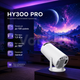 Портативний міні смарт-проектор HY300 Pro Android 11 HD 1280×720 з підтримкою 4K Wi-Fi 6 Bluetooth 5.0 до 130" - зображення 2
