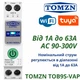 Умный автоматический выключатель Tuya Wi-Fi с защитой TOMZN TOB9S-VAP 1P+N 110/220V 1–63A Цифровое реле со счетчиком (19644) - изображение 1
