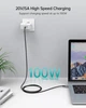 Кабель для передачи данных Choetech XCC-1002, USB Type-C to USB Type-C, 1.8м, 5A, 100W, в нейлоновой оплетке, черный - изображение 5