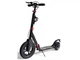 Детский двухколесный самокат Scooter Hammer Big Wheel с надувными колесами алюминиевой рамой ABEC-7 задним амортизатором ножным и дисковым тормозом складной с подстаканником до 120 кг от 5 лет черный - изображение 1