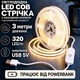 Світлодіодна LED COB стрічка 3 метри, 320 LED на метр із сенсорною кнопкою USB 5V з регулюванням яскравості, білий теплий, світильник для підсвічування, живлення від павербанку, 3000K - зображення 1