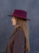 Шляпа шерстяная канотье с цепью D.Hats цвет бордо - изображение 4