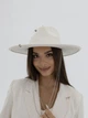 Шляпа федора с полями 9 см D.Hats с цепью цвет молочный - изображение 4