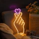 Портативный декоративный неоновый светильник "Love" желтый на батарейках/USB 42*18*2 см - изображение 2