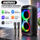 Портативна колонка з двома мікрофонами Remax RB-MB10 до 3 год 325×320×710 мм RGB Чорний (6954851264811) - зображення 2