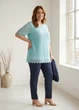 Блузка женская ажурная удлиненная однотонная Bonmarche Голубая 16788 2XL (укр 52-54) - изображение 2