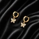 Серьги-кольца (конго) с подвесками «Бабочки» Asteel с фианитами Золотистые 2 шт 8 мм - изображение 1