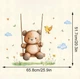 Наклейка на стену детская Самоклеющаяся Мишка на качелях 65.8*51.7 9002 - изображение 2