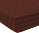 Простирадло на резинці MirSon полуторне 100x200+25 см Stripe 17-0617 Brown Бязь (2200008202835) - зображення 1