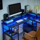 Комп'ютерний стіл Aiorber, для геймерів з LED-підсвіткою, 140 × 140 см - зображення 6