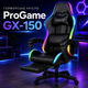 Геймерское кресло ProGame GX-150 до 150 кг с RGB-подсветкой Подставка для ног Наклон спинки 145° Газлифт Tilt Подушки для шеи и поясницы - изображение 5