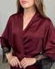 Халат женский длинный шелковый с кружевом Бордовый Maybel S 524/1 (3702_1) - изображение 7