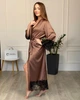 Халат женский длинный шелковый с кружевом Шоколадный Maybel S 524/1 (3703_1) - изображение 5