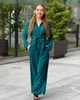 Жіночий костюм з креп жатки сорочка та штани Смарагдовий Maybel L 412 (4190_4) - зображення 6