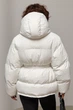 Стьобана куртка з поясом та капюшоном - білий колір, ONE SIZE - зображення 2