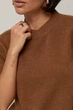 Свободный вязаный джемпер с коротким рукавом цвет коричневый размер ONE SIZE FL_003557 - изображение 4
