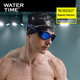 Шапочка для плавания WATERTIME, силиконовая шапочка для плавания, водонепроницаемая, не сдавливает, с увеличенными защитными накладками на уши, модная классическая тренировочная шапочка, черная. - изображение 7